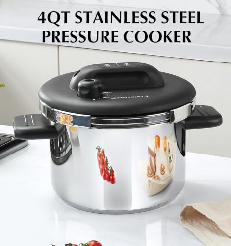 KOCH SYSTEME CS 4.2QT Stainless Steel Pressure Cooker, Olla de Presion