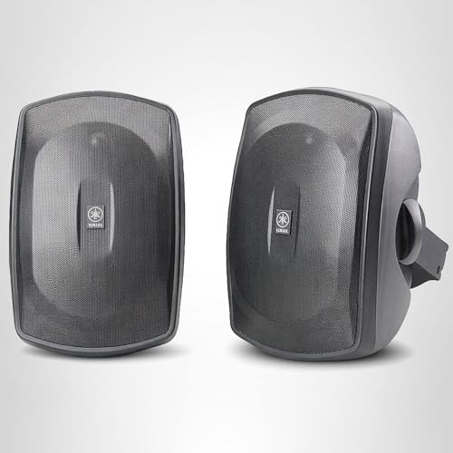 Yamaha NS-AW390 All Weather Indoor/Outdoor 6.5-inch 2-Way Speakers includes Wall/Ceiling Mounts - Pair (Black)