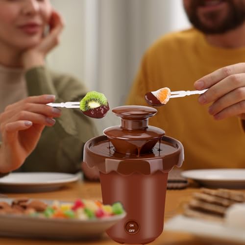 Flantor Mini 2-Tier Chocolate Fountain, Cordless Battery Fondue Machine