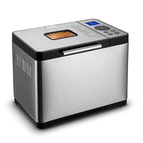 Happybuy Bread Maker, Dough Machine(19-in-1 2LB), Nonstick Ceramic Pan Automatic Breadmaker with Gluten Free Setting, Whole Wheat Bread Making, Digital, Programmable, 3 Loaf Sizes, 3 Crust Colors