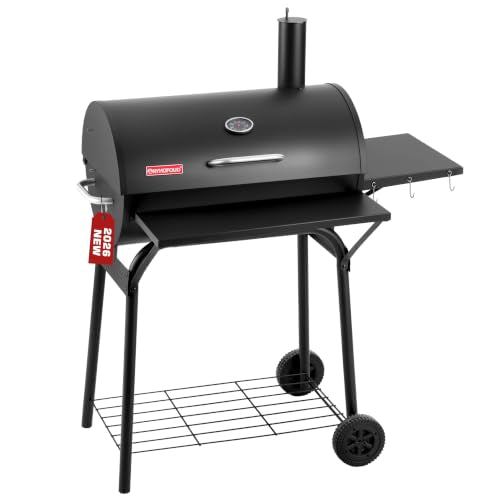 RYHOFOUD Barrel Charcoal Grill, 554 Sq. In. Large Outdoor BBQ Grill