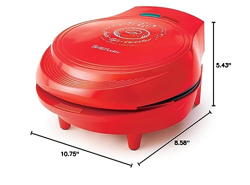 BETTY CROCKER Donut Maker, Mini Donut Maker with Nonstick Surface, Mini Donut Maker Machine with Cool Touch Handle & Makes 7 Delicious Fresh Donuts in Minutes, Red
