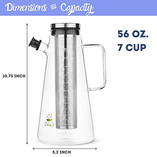 BTaT- Airtight Cold Brew Coffee Maker Pitcher, 2 Liter / 64 oz