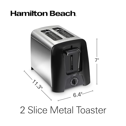 Hamilton Beach 2 Slice Toaster with Extra Wide Slots, Shade Selector, Auto-Shutoff, Cancel Button and Toast Boost, Black
