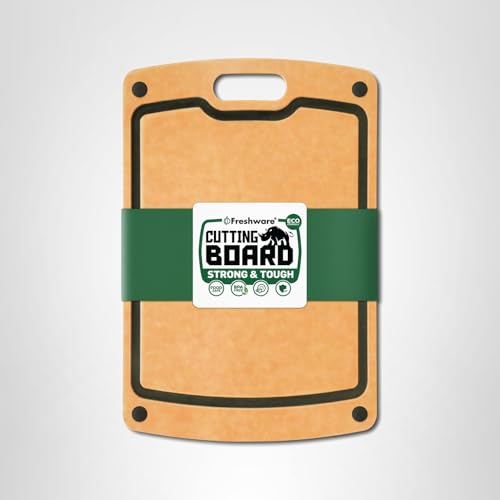 Cutting Board for Kitchen, Wood Cutting Board with Juice Grooves, Dishwasher Safe, Non-Porous, BPA Free, Medium Cutting Boards, 15 x 11.25-inch, Natural Slate