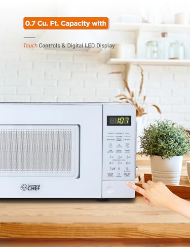 Commercial Chef 0.7 Cu. Ft. Countertop Microwave Oven, CHM770W, White