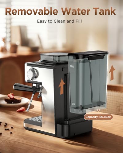 Espresso Coffee Machine with Grinder and Frother, Cold Brew, 20 Bar