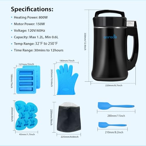 Anrede Herbal Decarboxylation and Butter Infusion Machine, Botanical Extractor and Infuser for Making Butter, Oil and Tinctures, Complete Accessories
