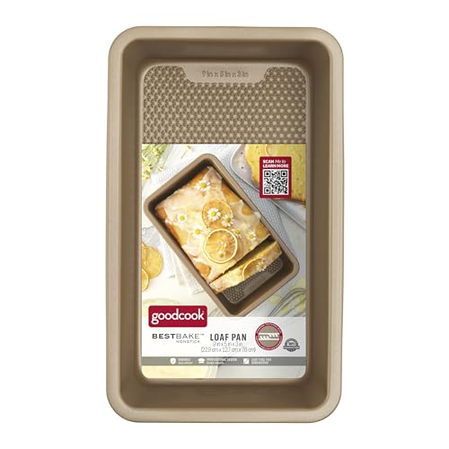 GoodCook BestBake Nonstick Textured Carbon Steel Loaf Pan, 9" x 5", Bronze