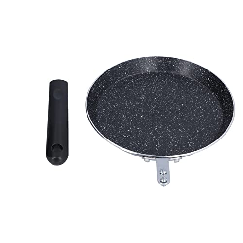 Gavigain Non-stick Frying Pan, 6 Inch Flat Bottom Pancake Pan Medical Stone Skillets with Heat-Resistant Handle for Eggs, Kitchen Induction Cooker (Black)