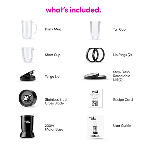 magic bullet® Personal Blender, 22 oz Cup, 250 Watt, Black, MBR-1101AK