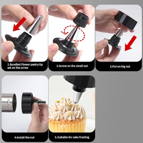 Stainless Steel Cookie Press Gun Kit with 13 Cookie Discs & 8 Piping Tips, Includes Storage Bag for DIY Holiday & Everyday Baking,Essential Baking Supplies