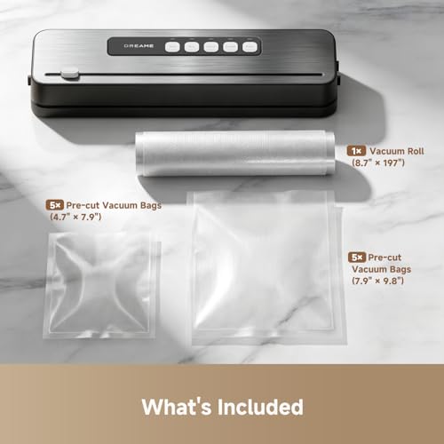 DREAME VS20 Food Vacuum Sealer, 65kPa Compact Sealer, 5 Modes with Cutter