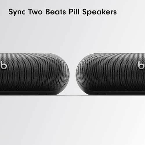 Beats Pill - Portable Bluetooth Speaker - Up to 24H Battery Life, Water Resistant, Bluetooth, Apple & Android Compatible, Seriously Loud Sound for Home, Outdoor and Travel - Matte Black