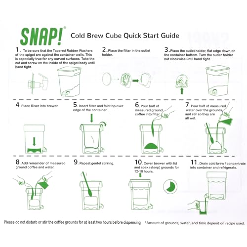 Snap! Cold Brew Cube - 5 gallon Commercial Cold Brew System,Cold Brew Coffee Set,Cold Brew Coffee Maker-Whtie