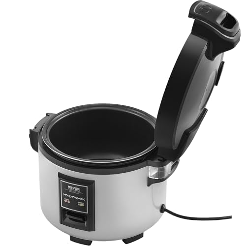 VEVOR Commercial Rice Cooker, 60-Cup Rice Cooker, 13.74 Qt / 13 Liter Large Rice Cooker and Warmer with Nonstick Inner Pot, Fast Cooking and 12-Hour Keep Warm, with Rice Cup and Paddle, for Restaurant