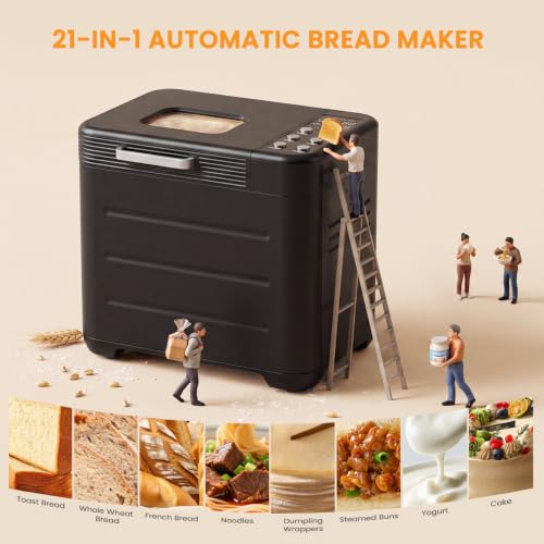 NEWBULIG Bread Maker Machine 2 LB, Automatic Breadmaker Compact