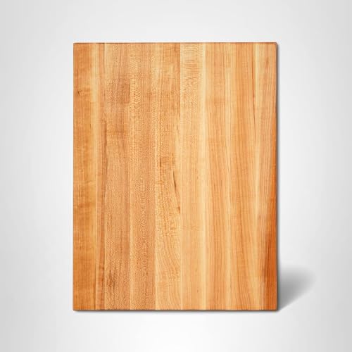 John Boos R-Board Series Rectangular Wooden Maple Cutting Board 20”x15” – 1.5” Thick, 12-lb Reversible Butcher Block with Edge-Grain & Finger Grips – Made in the USA