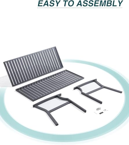 Eongdn 52" Outdoor Garden Bench Weatherproof, Rust-Resistant Aluminum Metal 2-Person Garden Bench with 660 lbs Weight Capacity, Patio Benches for Outdoors,Porch, Patio, Backyard and Park (Dark Gray)