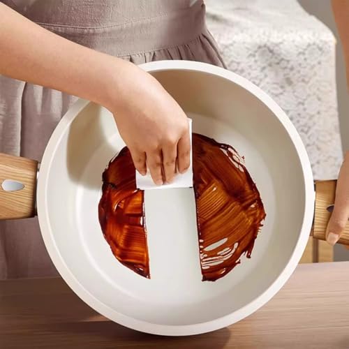 WUWEOT 4 Qt Ceramic Stock Pot, Nonstick Soup Pot, Non-toxic Healthy Cooking Cookware, Multipurpose Dutch Oven with Steamer Basket and Wooden Handle, Universal Base (Gas, Electric & Induction)