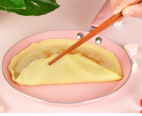 YIKANGHENG Small Frying Pan, 7 Inch Pink Iron Medical Stone Pan with Nonstick Coating for Kitchen an Outdoor of Fried Eggs, Cakes and Breads (18cm)