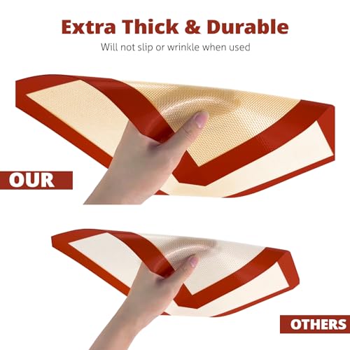 Silicone Baking Mats, 3 Pack Non-Stick Mats for Baking, Silicone Baking Mats Cookie Sheet, Easy Clean & Reusable Oven Baking Sheet for Making Cookies, Macaroons, Bread