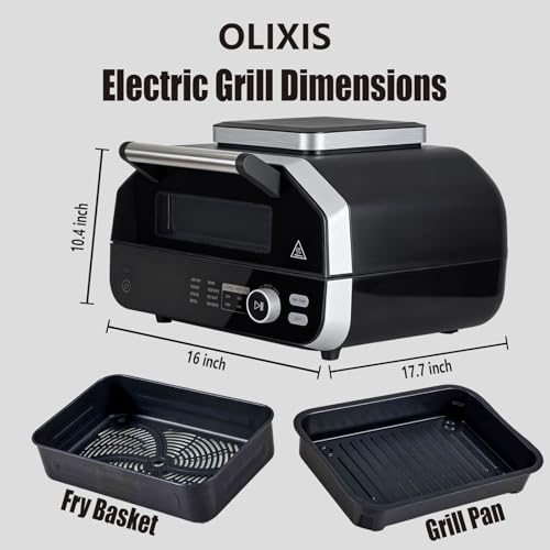 OLIXIS Electric Grill Indoor & Outdoor, 8-in-1 Multifunctional BBQ Grill