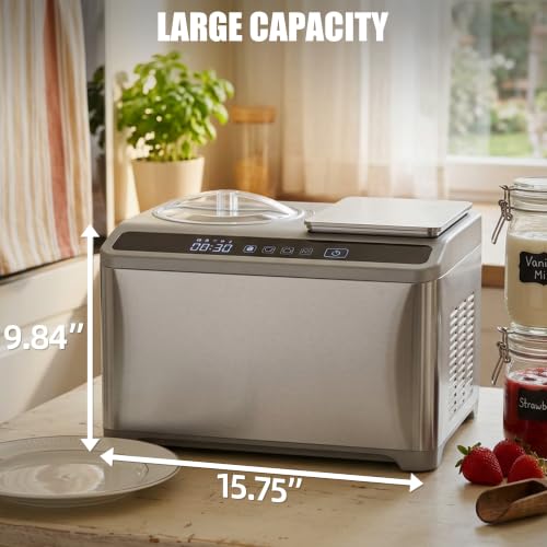 VNN 2.1Qt Soft & Hard Ice Cream Maker with Food Scale, No Pre-Freezing