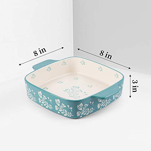 Wisenvoy Baking Dish Ceramic Brownie Pan 9x9 Baking Pan Casserole Dish Lasagna Pan Square Rose Dish Pan Bakeware Sets