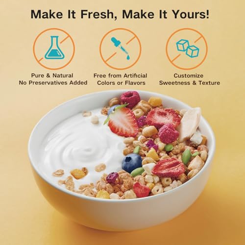 Hofenta 1.7 Quart Yogurt Maker with Stainless Steel Bowl, 9 Glass Jars, Digital Timer, Temperature Control, BPA-Free, Easy-to-Use, Family-Sized for Homemade Probiotic Yogurt, Dishwasher Safe