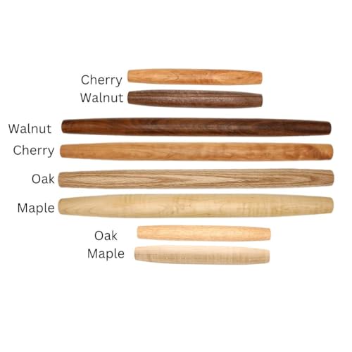 Handmade 12" Walnut French Rolling Pin for Dough - Tapered Wooden Rolling Pin for Baking, Pizza, Chapati, Tortilla, and More - Crafted in Kentucky
