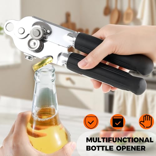 Bxgnip Manual Can Opener Heavy Duty Stainless Steel Smooth Edge with Magnet