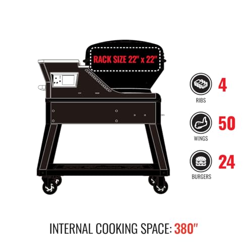recteq Pellet Grill RT-380BD Bullseye Deluxe, WiFi Enabled Electric Pellet Smoker Grill, BBQ Outdoor, Smoke, Sear, and More