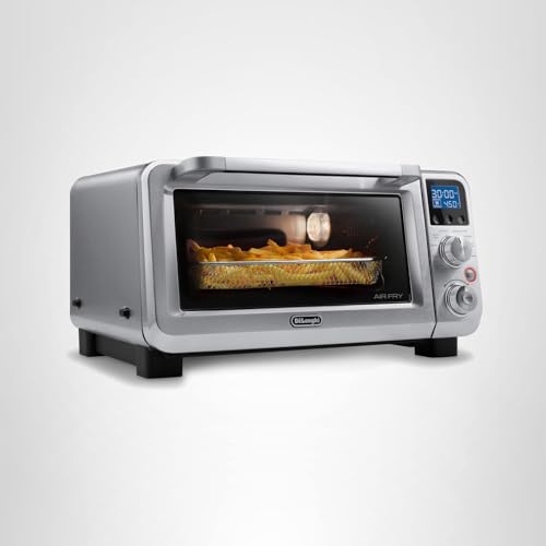 De'Longhi Digital Air Fry Convection Toaster Oven 14L Stainless Steel, Air Fry Oven, 9-in-1, Grills, Broils, Bakes, Roasts, Reheats, Keep Warm, Non-Stick, Scratch-Resistant Interior, 1800-Watts