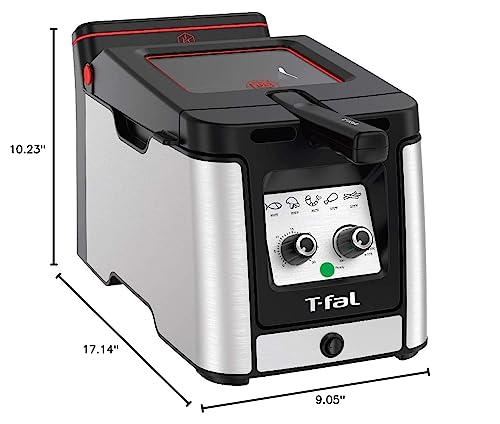T-fal FR600D5A Electric Deep Fryer with Basket, 3.5L Oil, 1800W, Odor Filtration