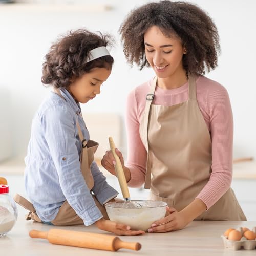 Zulay Kitchen 13-Inch Danish Dough Whisk - Stainless Steel Wooden Whisk with Dough Hook - Sourdough Whisk for Bread, Pizza, Pastry, Cake Batter & More - Wood