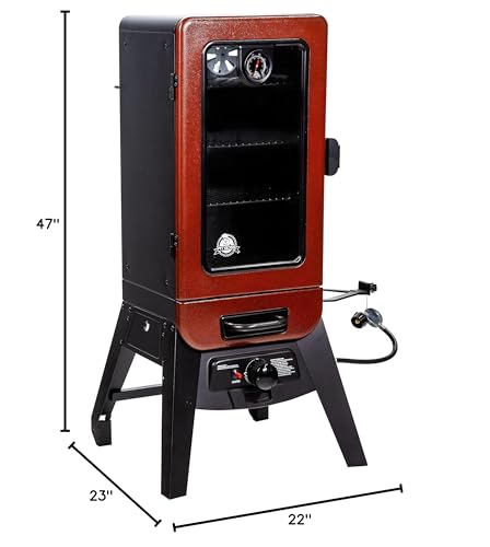 Pit Boss 3-Series Gas Vertical Smoker, Red Hammertone - 10773