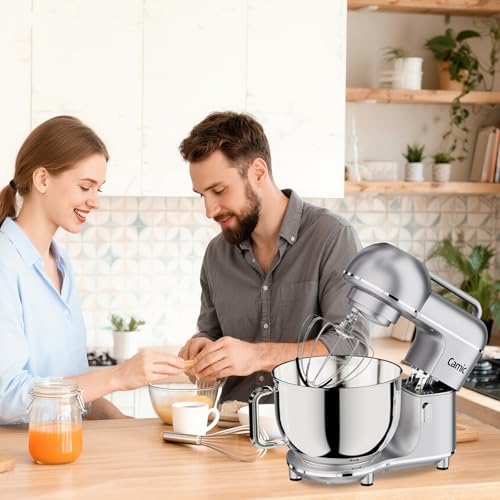 Camic 7.45 QT Tilt-Head Stand Mixer, Electric Mixer for Baking (Silver)
