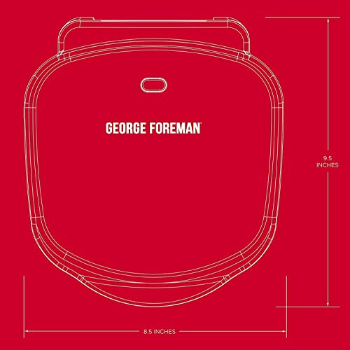 George Foreman GR10B 2-Serving Mini Grill & Panini Press, Compact 7.3” x 5.6” Cooking Surface,1–2 Servings, Dorms & Small Kitchens