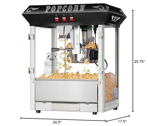Superior Popcorn Company Hot and Fresh 8oz Popcorn Machine, Black