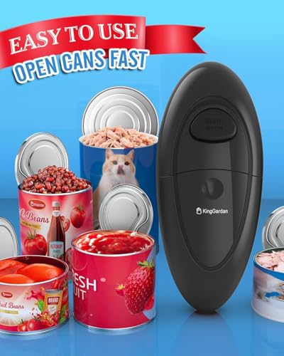KingGardan Electric Can Opener, One-Touch Automatic, Smooth Edge, Seniors