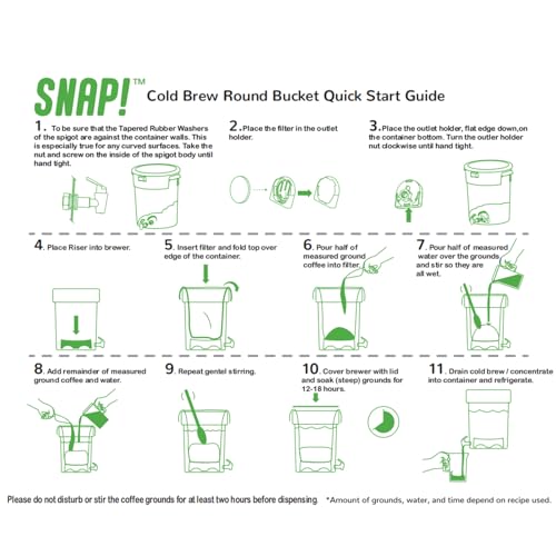 Snap! 5 Gallon Cold Brew Coffee Maker – Low Acid Commercial Cold Brew System with Dual Filtration for Smooth Coffee -Cold Brew Coffee Set-White