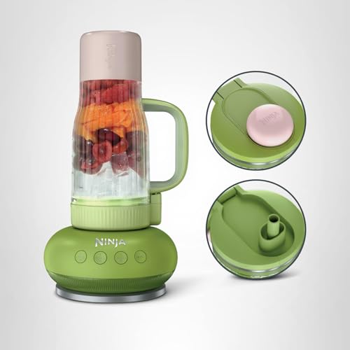 Ninja Blendboss™ | Personal Blender for Smoothies & Frozen Drinks | 26oz Travel Tumbler with LeakProof Lid, Chug Spout & Detachable Straw | Auto-iQ Technology | Watermelon Bubble Gum | DB351GN