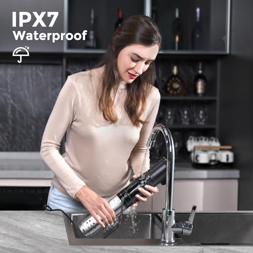 KitchenBoss WIFI Sous Vide Cooker: Ultra-Quiet Sous-vide Cooking Machine 1100 Watts Stainless Steel Immersion Circulator for Kitchen with TFT Preset Recipes (Black)