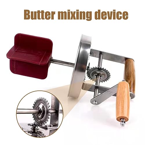 Butter Churner|Butter Churner 1500ml Manual Hand Crank Wide Mouth Cream Homemade Churn Washable Maker for Home Kitchen Restaurant