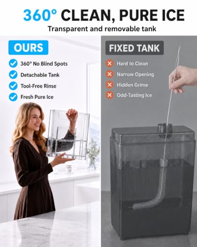 Silonn Nugget Ice Maker Countertop with App & Voice Control, 44lbs/24H Pebble Ice Machine, 3L Water Tank, Self Cleaning Sonic Ice Maker, Soft Chewable Ice for Home, Kitchen, Party
