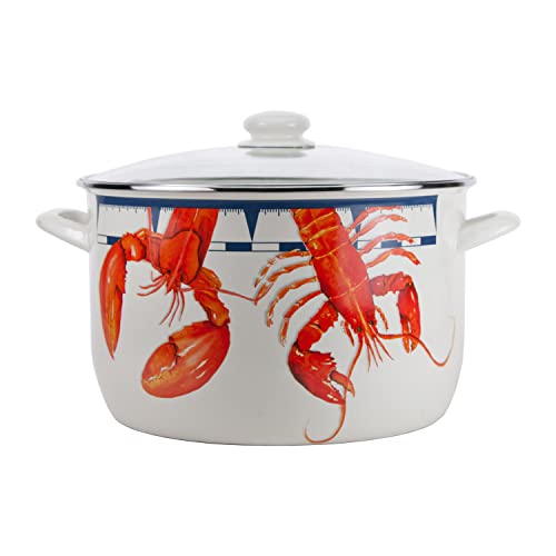 Golden Rabbit Enamelware Soup or Stock Pot, 18 quart, Lobster