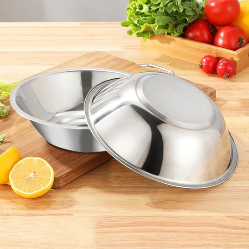 Odowalker 15 Pcs Stainless Steel Bowls Kitchen Metal Bowl with Flat 6.3 Inch Base Prep Bowls, Mixing Bowls Mirror Polish Metal Bowl Set for Meal Prep, Serving, Baking