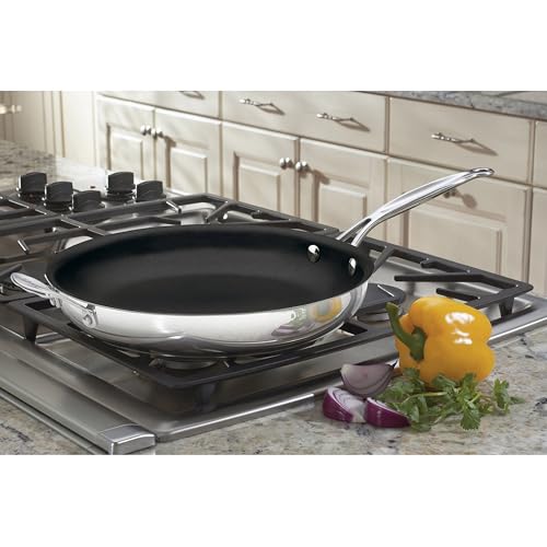 Cuisinart 722-30HNS Chef's Classic Stainless Nonstick 12-Inch Open Skillet with Helper Handle