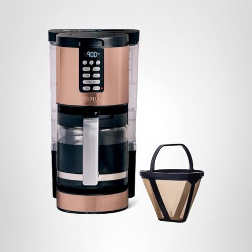 Ninja Programmable XL 14-Cup Coffee Maker PRO with Permanent Filter, 2 Brew Styles Classic & Rich, Delay Brew, Freshness Timer & Keep Warm, Dishwasher Safe, Copper, DCM201CP
